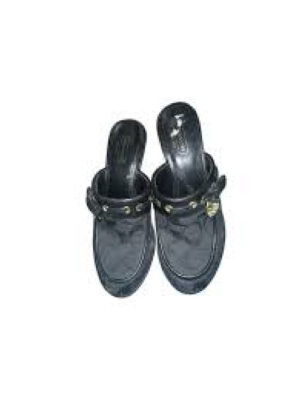 Coach Black Mules with Gold Accents - Picture 2 of 4